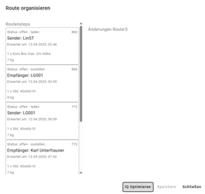Route organisieren