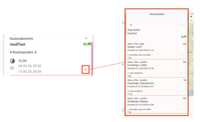 Routendetails aufrufen