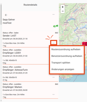 Routenschritt Funktionen