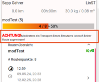 Warnung keine Routenzuordnung