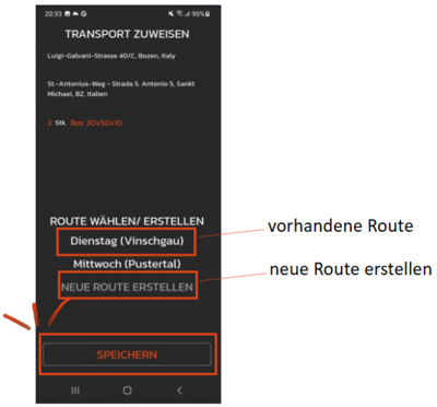 Routenverwaltung Routenverwaltung