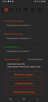 Routenübersicht Routenübersicht